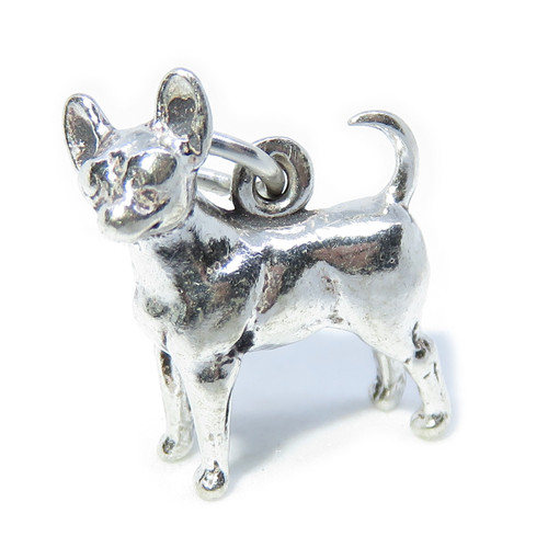 Chihuahua dog sterling silver charm .925 x 1 Chihuahuas dogs charms A1