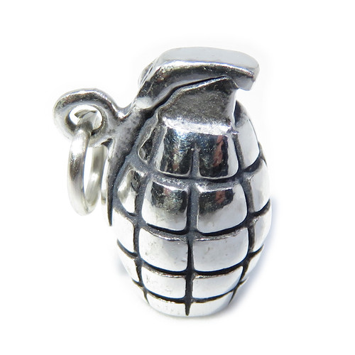 Grenade sterling silver charm .925 Hand Grenades charms