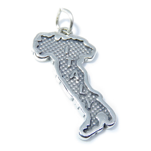 Italy Map sterling silver charm .925 x 1 Italian Maps charms