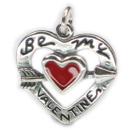 Be My Valentine sterling silver charm .925 x 1 Love charms