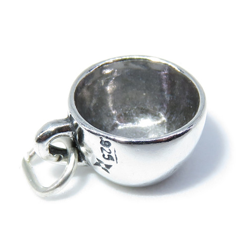 Coffee Tea Mug sterling silver charm .925 x 1 Drinking Drinks charms