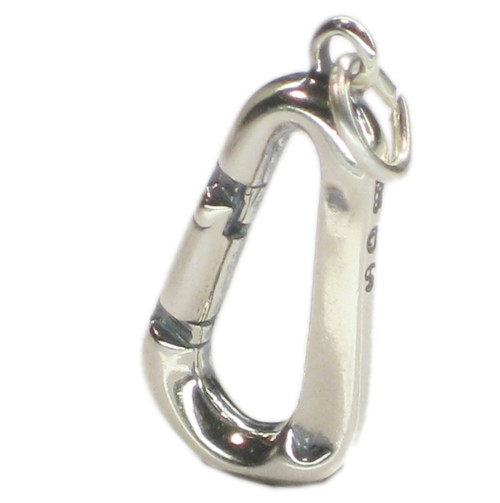 Carabiner sterling silver charm .925 Climbing and climber charms