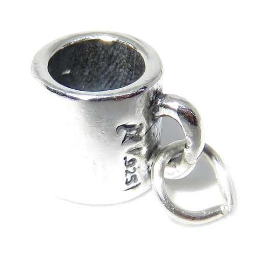 Coffee Tea Mug sterling silver charm .925 x 1 Drinking Drinks charms A1