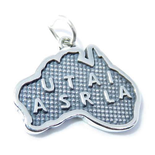 Australia Map sterling silver charm .925 x 1 AUS Aussie charms