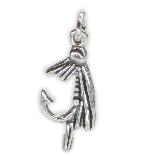 Fly - Lure Fishing sterling silver charm .925 x 1 Fishermans charms