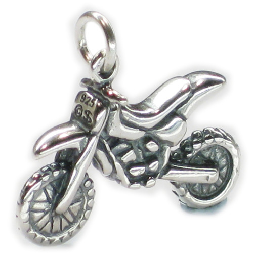 Dirt bike motocross sterling silver charm .925 x 1 Dirtbike Motorbike