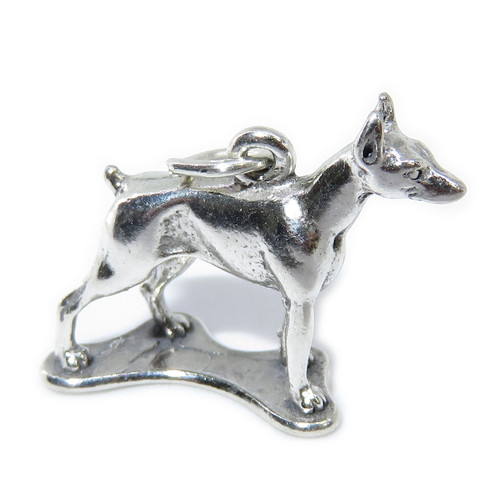 Doberman sterling silver charm .925 x 1 Dobermans Dogs charms