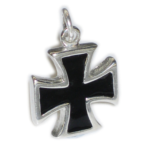 Maltese Cross enamelled sterling silver charm pendant .925 x 1 charms