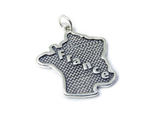 France Map sterling silver charm .925 x 1 Francais French Maps charms