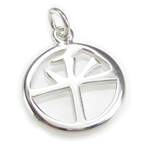 Peace symbol Chinese sterling silver charm .925 x 1 Peaceful charms