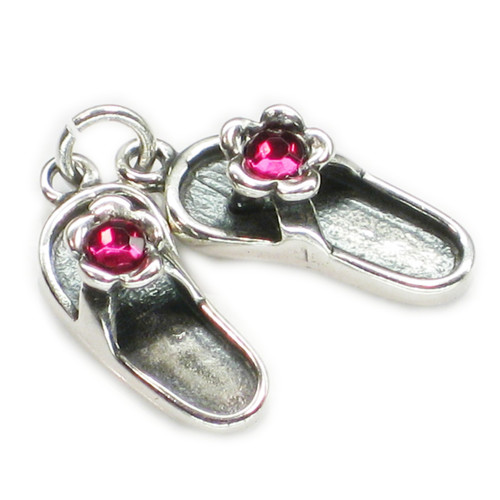 Flip Flop sandals sterling silver charm .925 Sandals charms