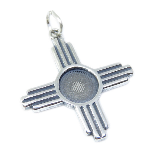 Zia sterling silver charm pendant .925 x 1 Sacred Sun Symbol charms
