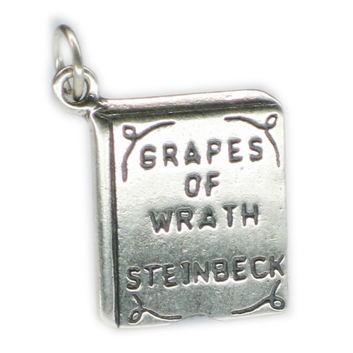 Grapes Of Wrath book by Steinbeck sterling silver charm .925 x 1 books