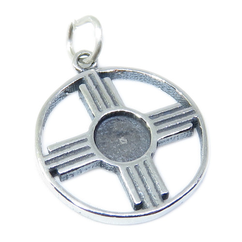 Zia sterling silver charm pendant .925 Sacred Symbol Sun charms