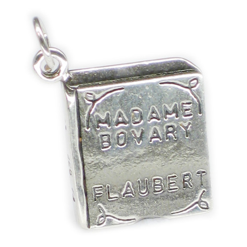 Madame Bovary book by Flaubert sterling silver charm .925 x 1 books