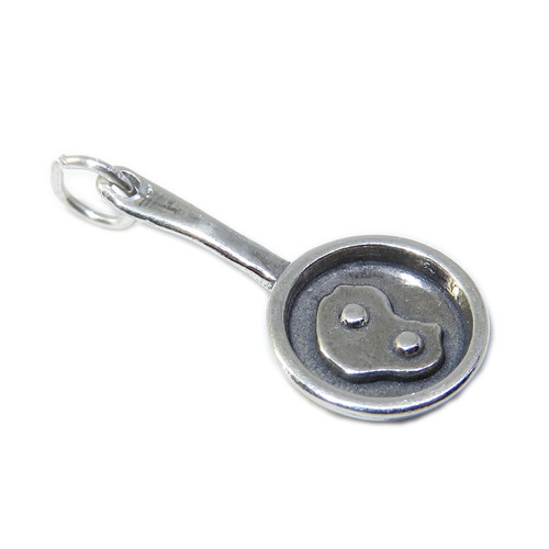 Frying Pan sterling silver charm .925 Cook Pans Fry Frier charms