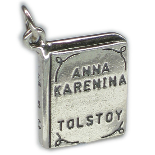 Anna Karenina book by Tolstoy sterling silver charm .925x1 Books charms