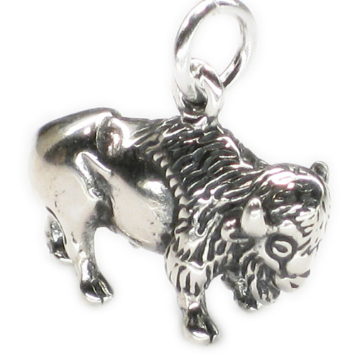 Buffalo sterling silver charm .925 x 1 Buffalos and Bison charms