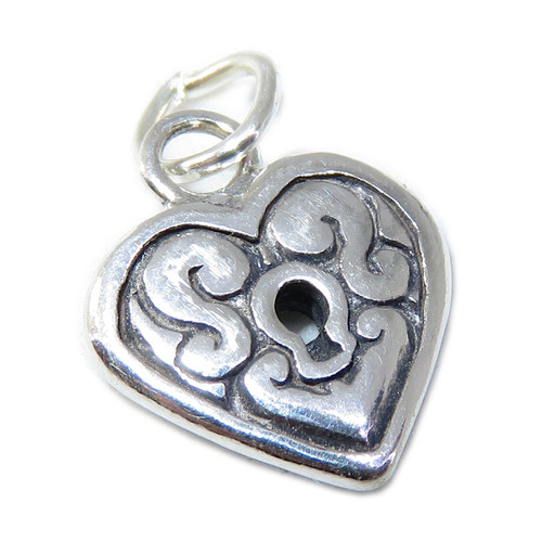 Heart sterling silver charm .925 x 1 Hearts & Love charms