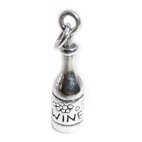 Bottle of Wine sterling silver charm .925 x 1 Bottles of Wines charms A2