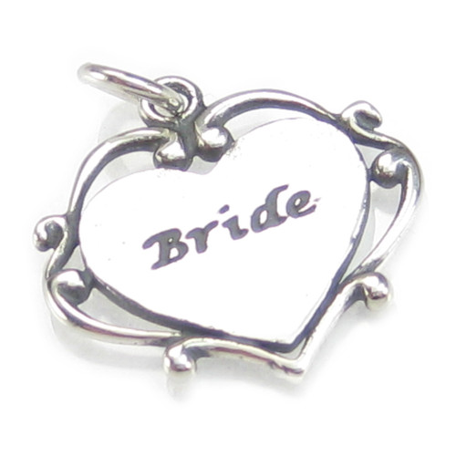Bride sterling silver charm .925 x 1 Wedding and Marriage charms