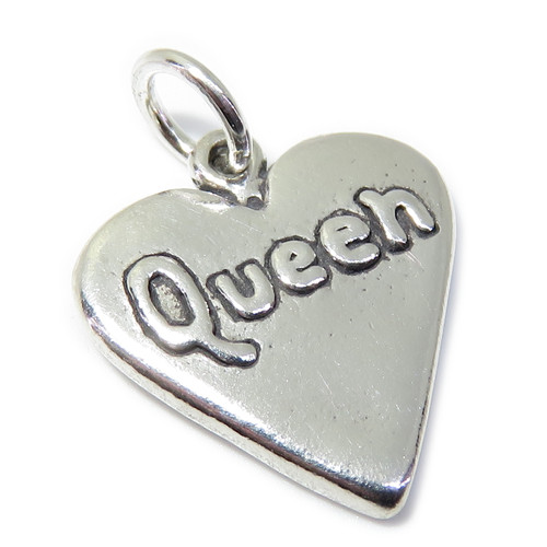 Queen of Hearts sterling silver charm .925 Playing Card games charms
