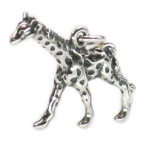 Giraffe sterling silver charm .925 x 1 Giraffes charms