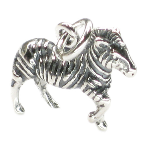 Zebra sterling silver charm .925 Zebras charms