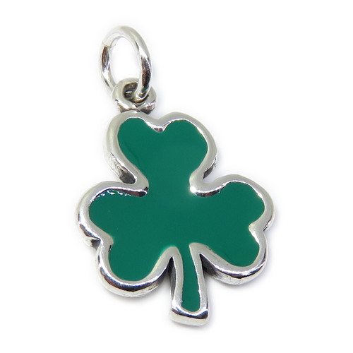 Shamrock Clover leaf sterling silver charm .925 Shamrocks Lucky charms B2