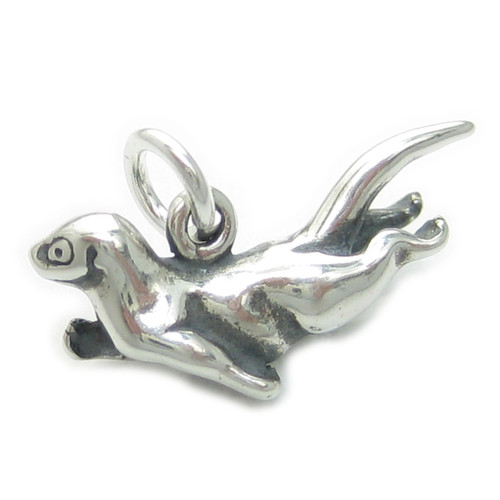 Otter Swimming sterling silver charm .925 x 1 Otters charms