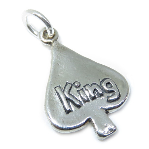 King of Spades sterling silver charm .925 x 1 Playing Card Games charms