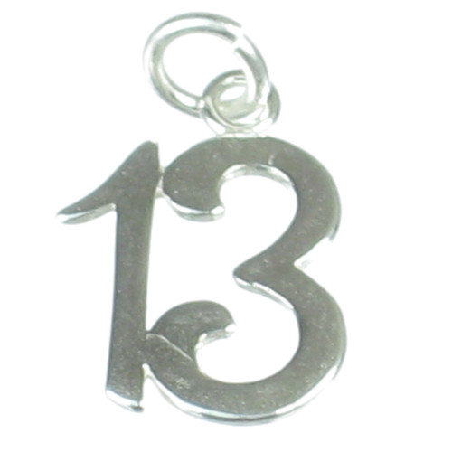 13 sterling silver charm .925 Birthday Age Number Thirteen charms