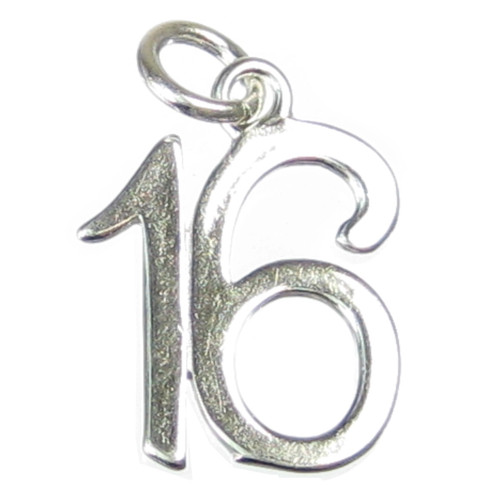 16 sterling silver charm .925 x 1 Birthday Age Number Sixteen charms