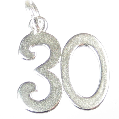 30 sterling silver charm .925 x 1 Birthday Age Number Thirty charms