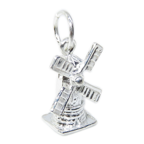 Windmill Sterling Silver Charm .925 x 1 Windmills Dutch Holland charms