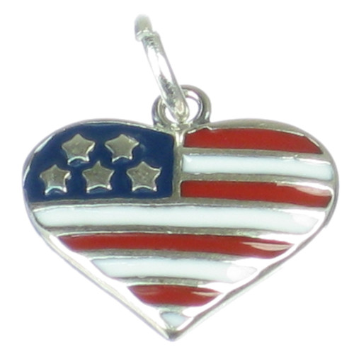USA sterling silver charm .925 x 1 United States of America charms