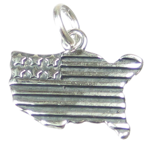 United States of America sterling silver charm .925 x 1 USA charms
