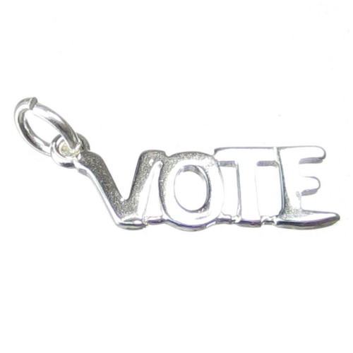 VOTE sterling silver charm .925 x 1 Votes Voting Election Voter charms