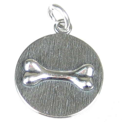 Bone sterling silver charm pendant .925 bones dog dogs charms