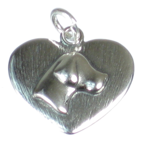 Dog sterling silver heart charm .925 Dogs hearts charms pendants