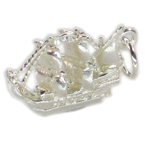 Boat Galleon sterling silver charm .925 x Ships Boats Sailing charms