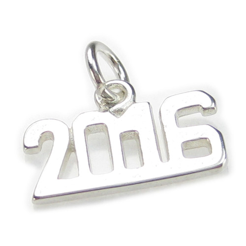 2016 Year sterling silver charm .925 x 1 Years Birthday Anniversary
