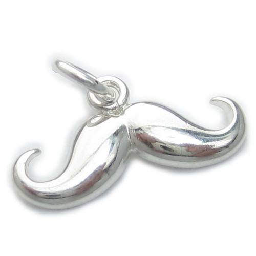 Moustache sterling silver charm .925 x 1 Mustache Moustaches charms