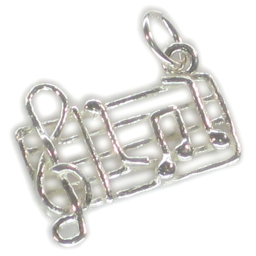 Music scale sterling silver charm .925 x 1 Musician charms