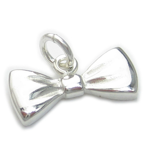 Bow Tie sterling silver charm .925 x 1 Bows Ties clothes charms