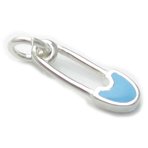 Safety Pin sterling silver charm .925 x 1 NON opening Baby charms