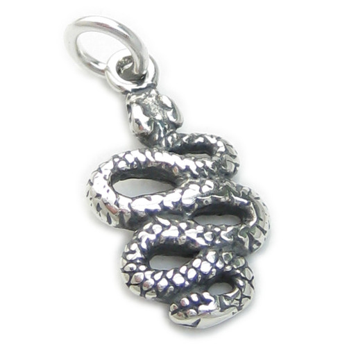 Snake small sterling silver charm .925 Snakes charms