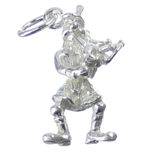 Bagpiper sterling silver charm .925 x 1 Bagpipes Piper Scottish Charms