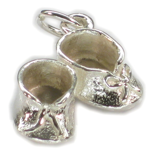 Baby Bootees sterling silver charm .925 x 1 Babies Boots charms