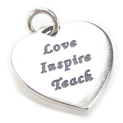 Love Inspire Teach sterling silver charm .925 x 1 Teaching charms